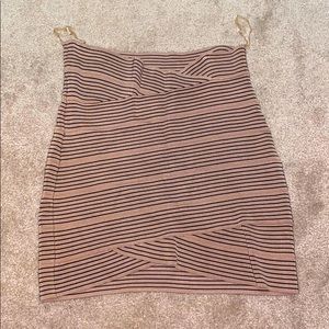 Freeway Camel and Black Bondage Skirt - S